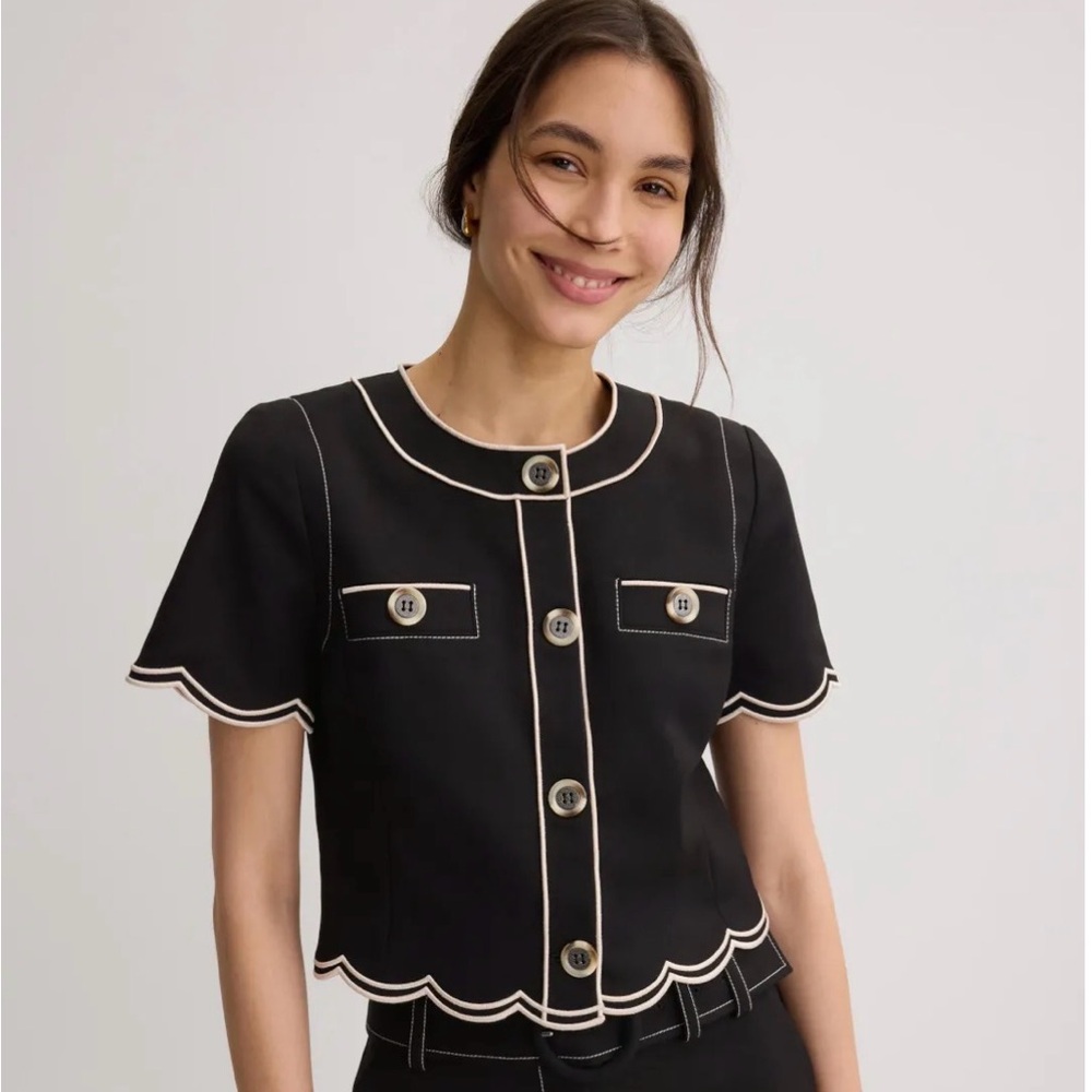 Ramy Brook Sandra Black Cropped Top